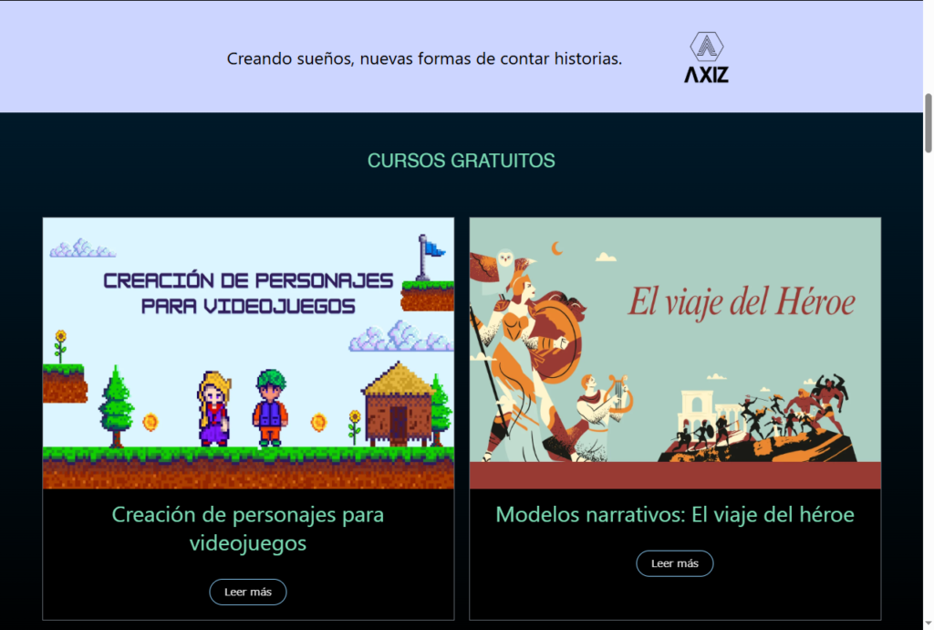 Plataforma de la Escuela Virtual Axiz